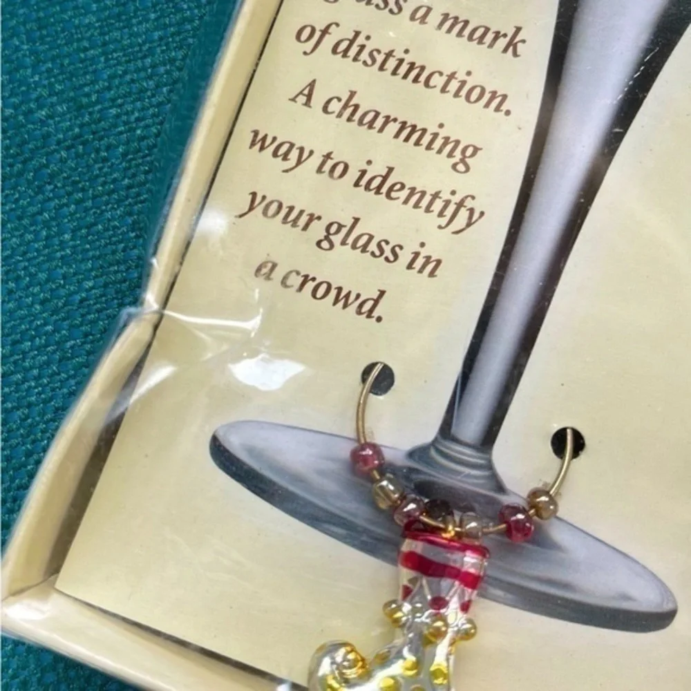 5 for $25!  Holiday - Stocking Wine Markers!